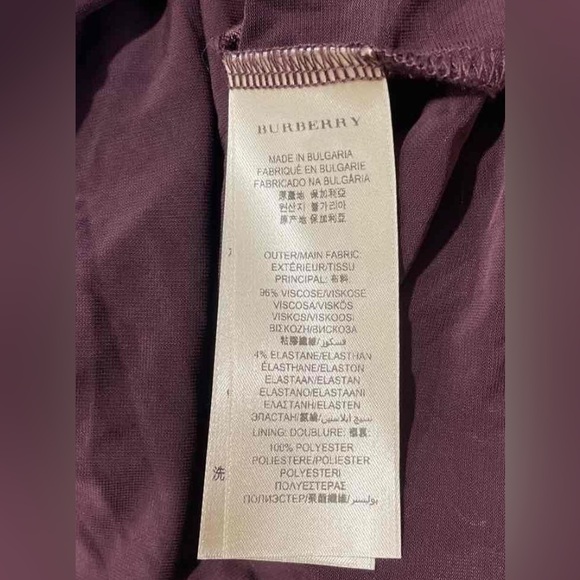 Burberry, Large, Deep Plum Purple Ruched Round Neck Top, EUC - Picture 5 of 7
